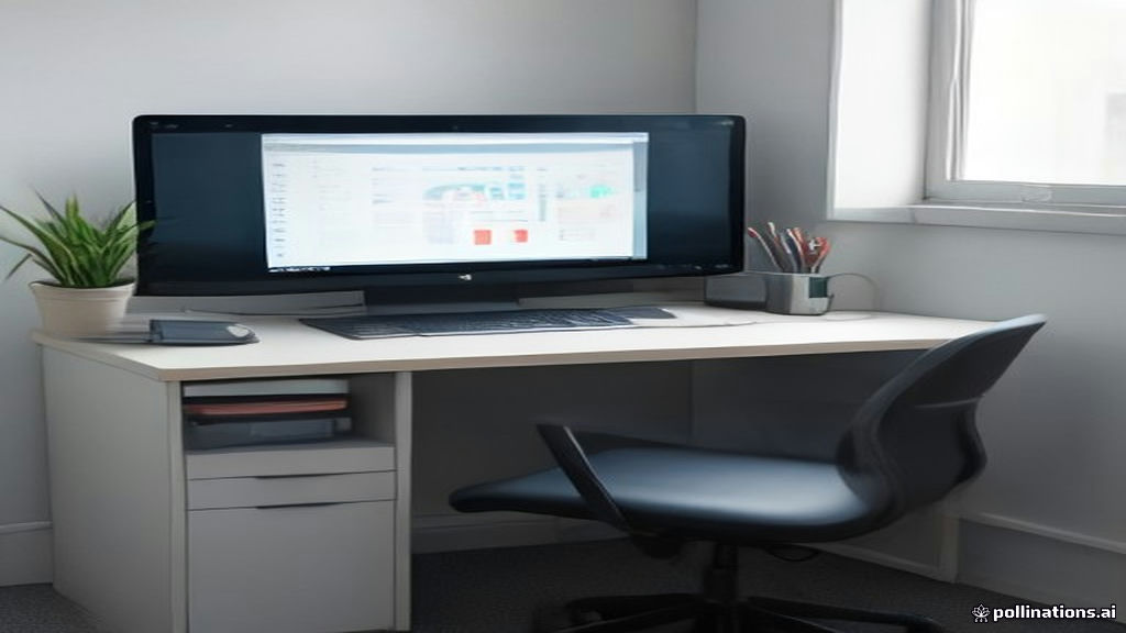 A laptop open on a clean wooden desk showing bandwidth and network connectivity graphics in daylight.