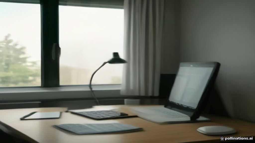 A minimalist desk setup with a laptop and notebook representing online data security and survey platform research.