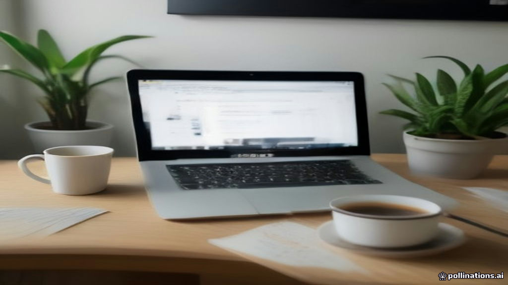 A modern home office setup with a laptop, notebook, and pen prepared for an online language lesson.