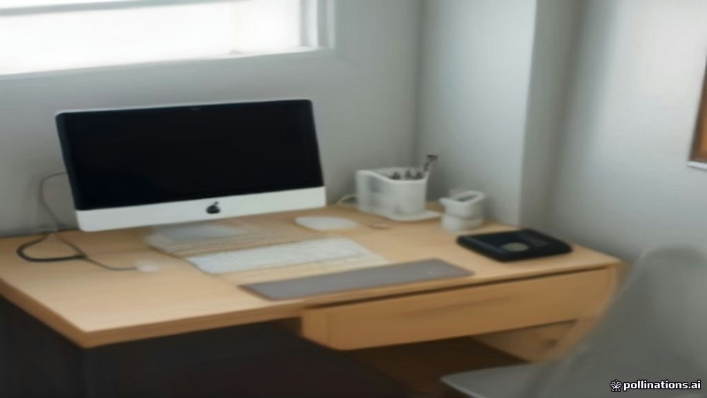 Home office workspace set up for virtual call center customer support work on a laptop.