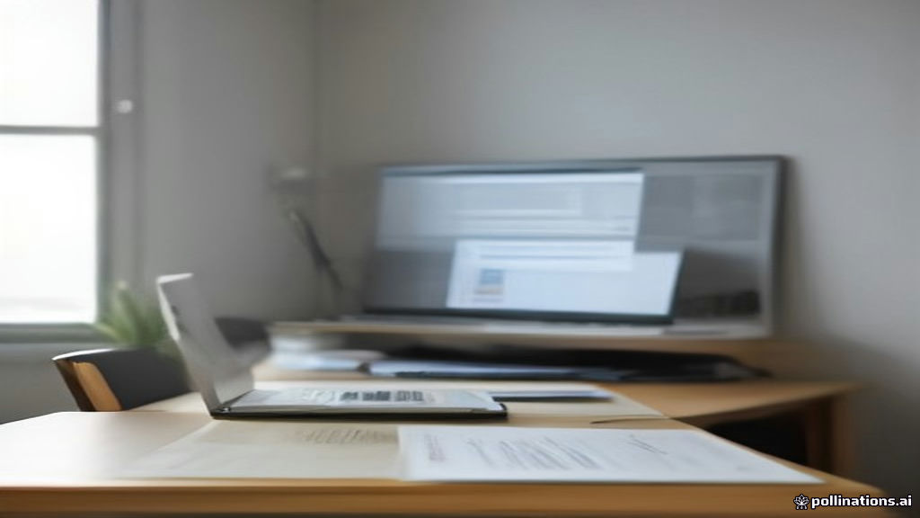 A modern remote workspace setup featuring a open laptop and desk accessories.