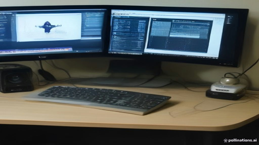 A modern home studio workspace set up for content creation and membership platform management.