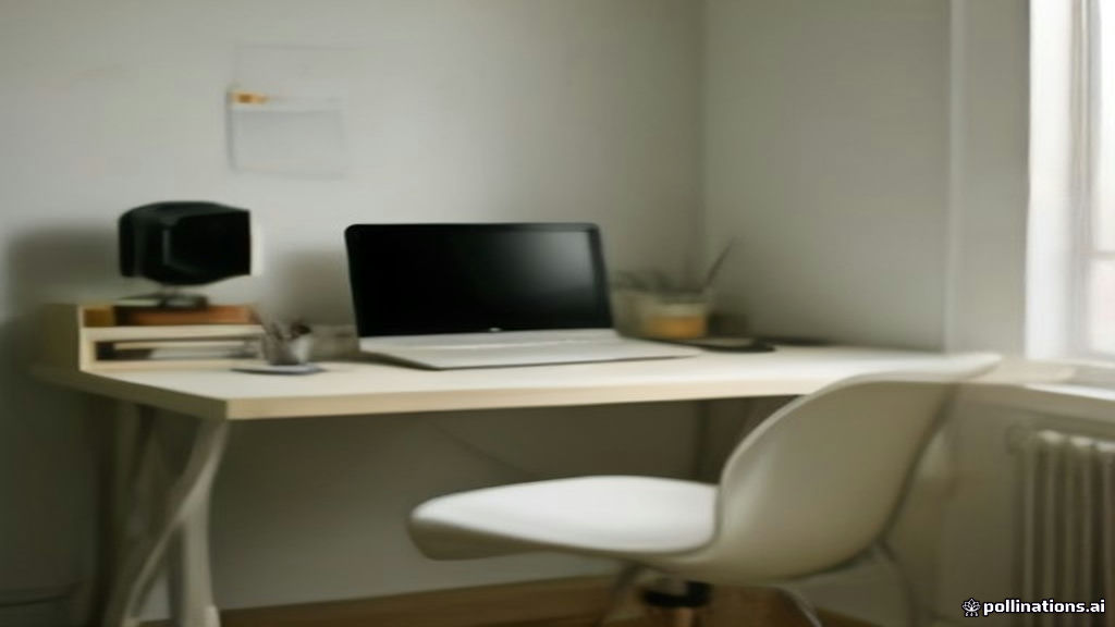 Modern remote workspace set up for AI model training and evaluation tasks on a laptop.