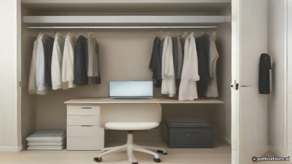 Clean modern workspace showing fashion apparel, a delivery box, and a digital tablet for online shopping review.