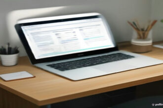 Modern home office desk setup for remote independent contractors evaluating remote work opportunities.