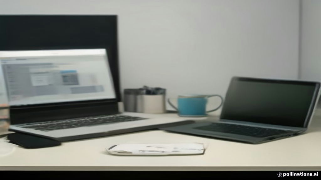 Modern laptop and headphones on a clean home office desk representing remote work security.