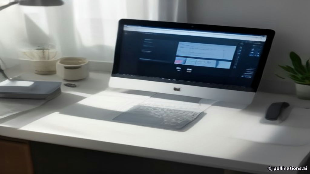 Minimalist home workstation setup with a laptop and open notepad for completing online user research studies.