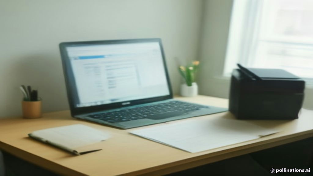 A modern laptop and desk setup representing safe data practices and remote evaluation work.