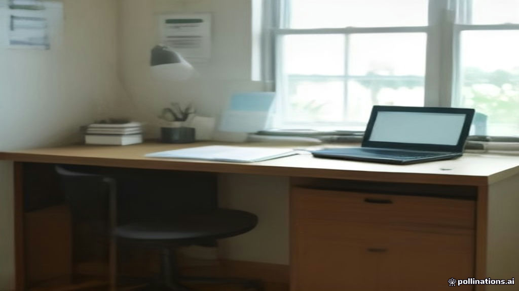 A home office workspace with a computer and headset used for remote customer service contracting work.