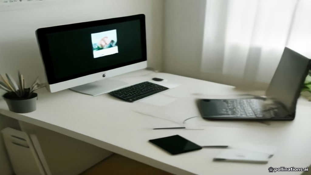 Minimalist workspace setup for an online tutor working on a laptop with study materials.