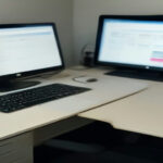 A modern laptop setup on a desk prepared for an online language teaching session.