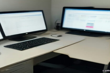A modern laptop setup on a desk prepared for an online language teaching session.