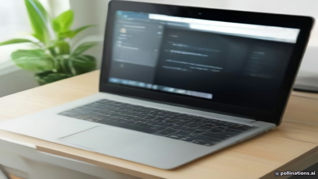 Minimalist remote workspace featuring a laptop display used for AI developer interviews and screening evaluations.
