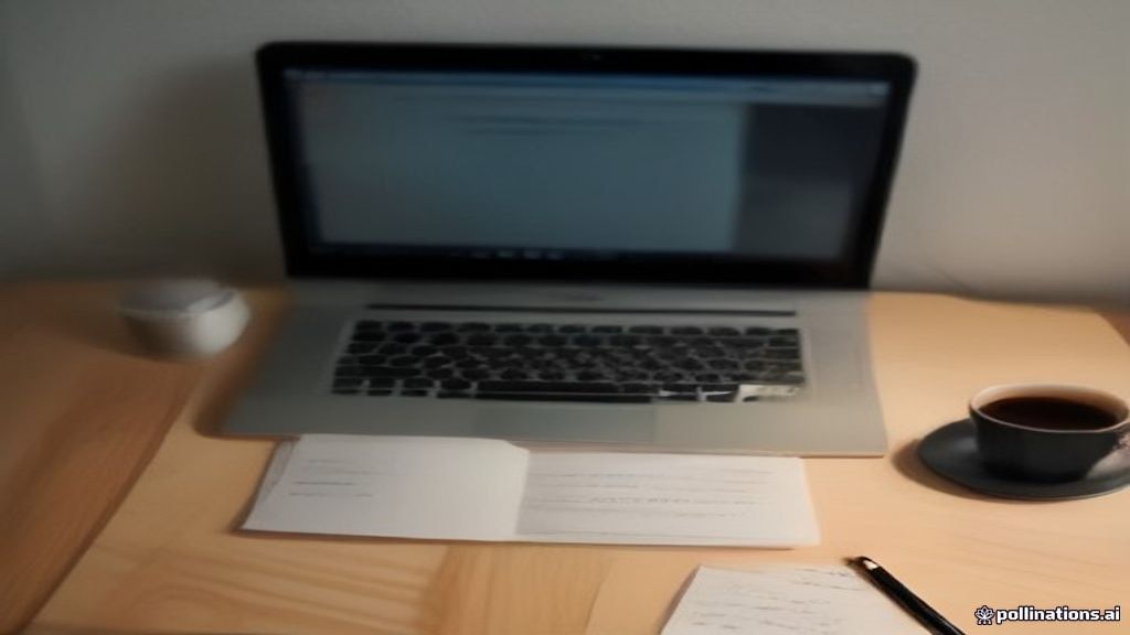 University notes and laptop on a desk representing academic note-taking and digital file monetization.