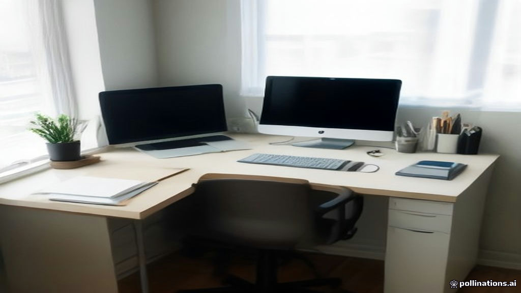 A modern desk setup representing remote data annotation work on the OneForma platform.