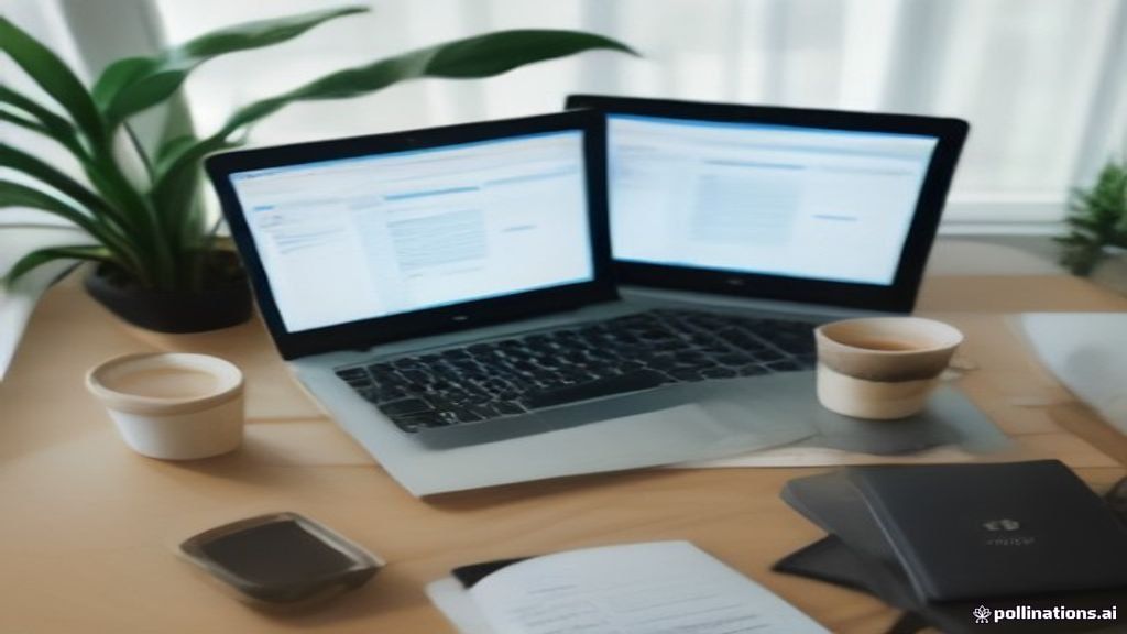 Modern minimalist desk workspace with laptop and financial paperwork showing payment schedule planning.