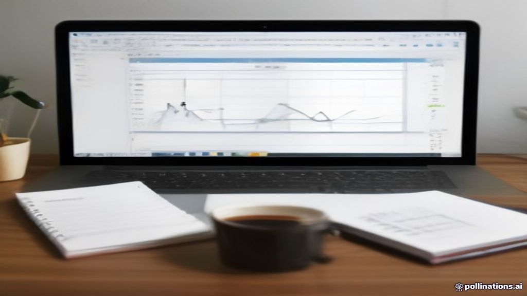 Digital creator desk setup with laptop displaying earnings breakdown and financial notes.