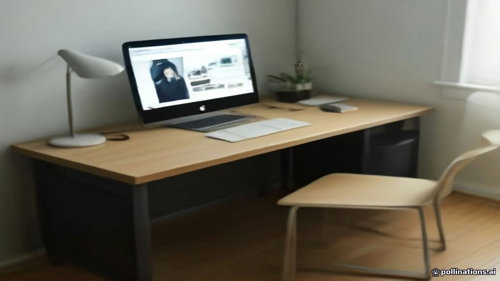 Minimalist modern desk setup with a laptop displaying a remote tutoring session under soft natural morning lighting.