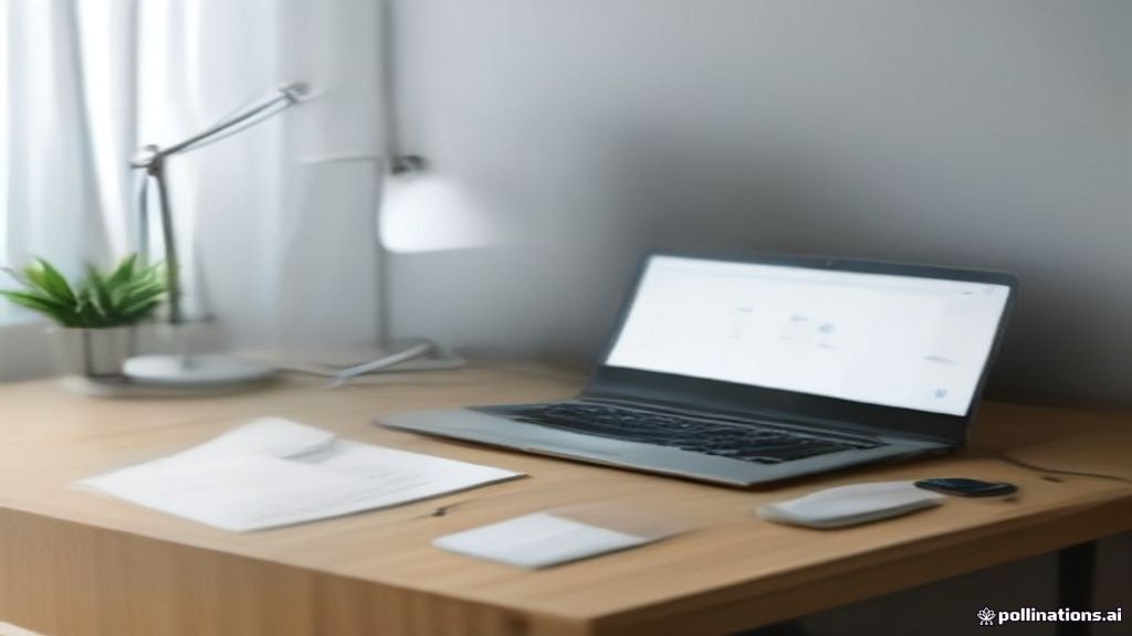Cotton canvas tote bag laying on a clean desk beside a modern laptop showcasing digital designs.