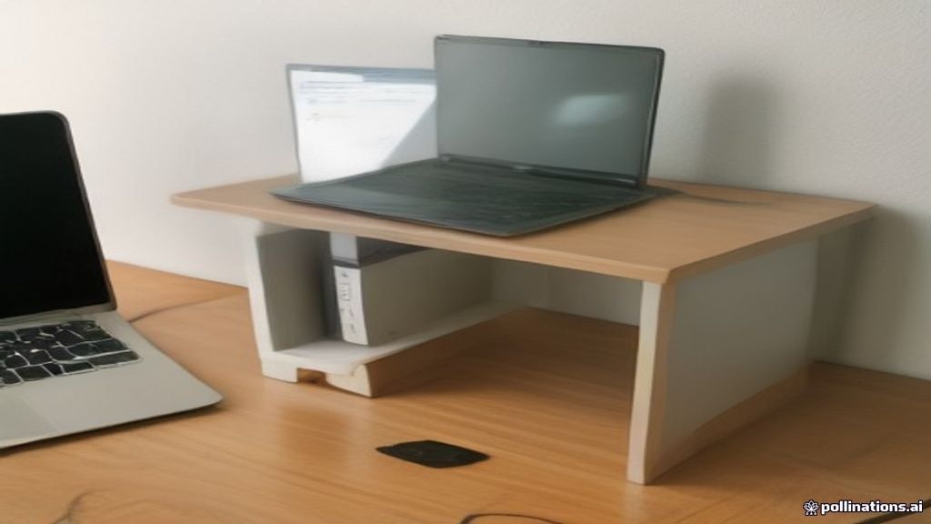 A stainless steel drinkware tumbler sitting next to a laptop displaying graphic design layouts on a wooden desk.