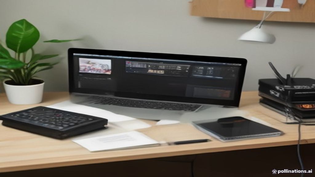 Creative designer workspace with graphic tablet and color swatches on a clean desk.