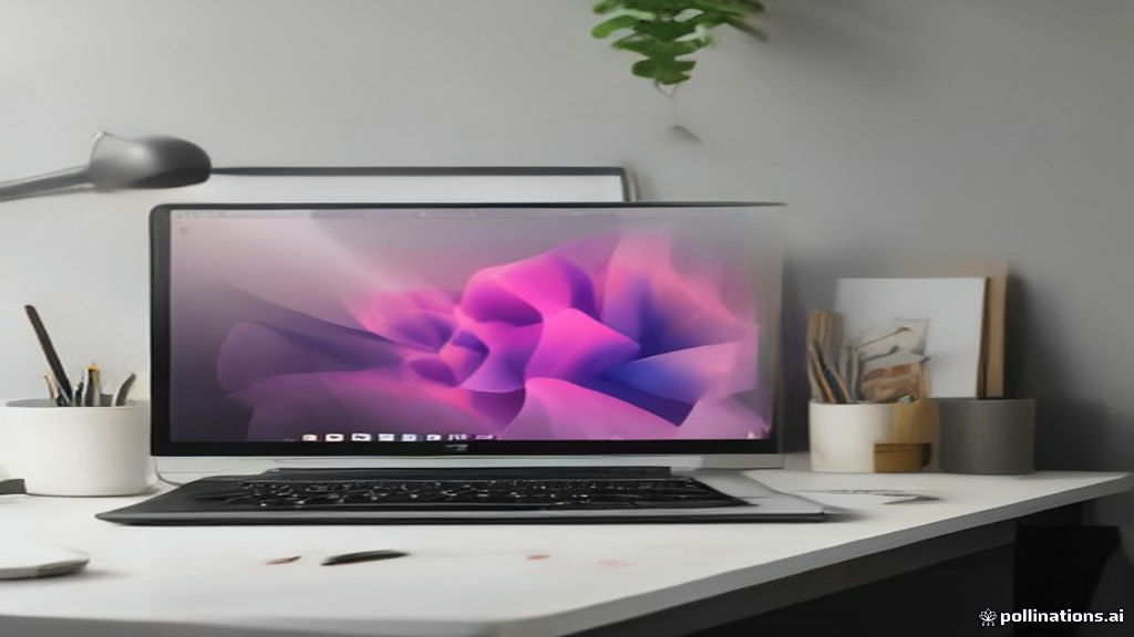 Graphic design workspace with digital artwork on a screen alongside printed product samples.
