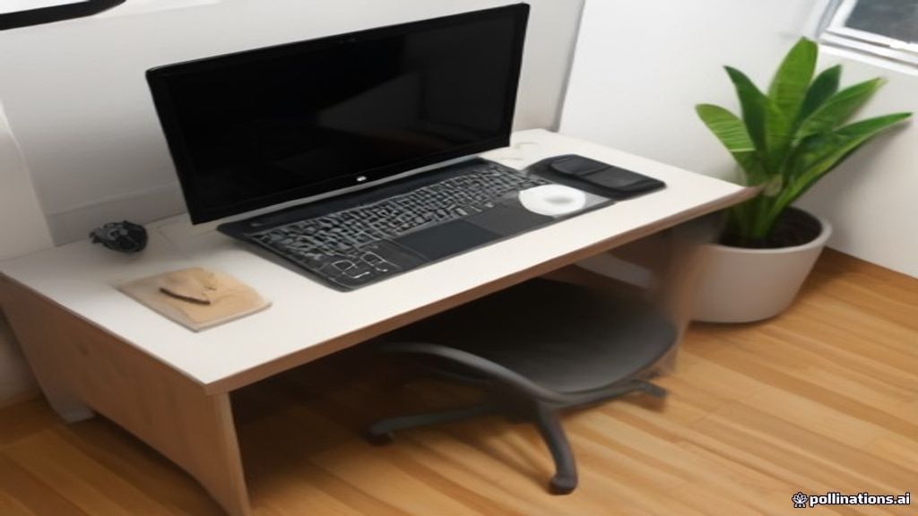 Graphic design workspace with printed vinyl stickers and a computer displaying digital artwork.