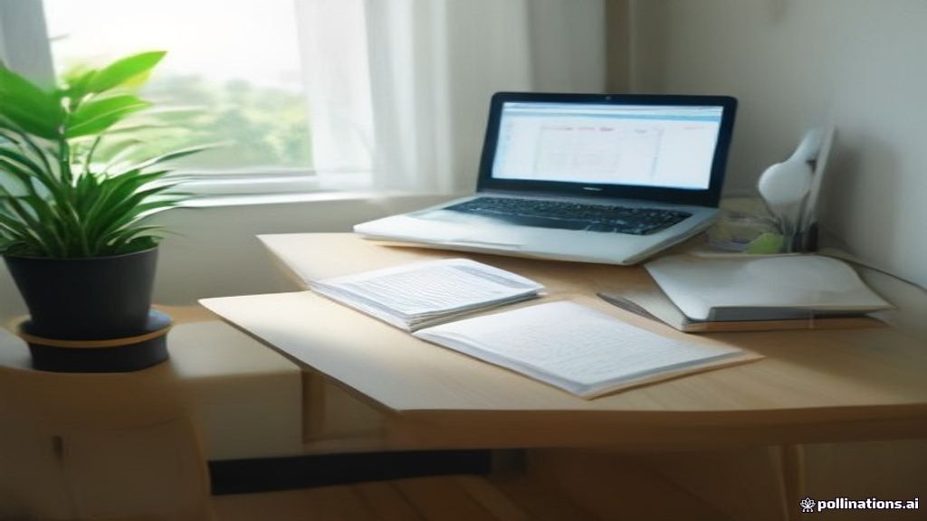 A modern home workspace with a laptop open to data annotation tasks.