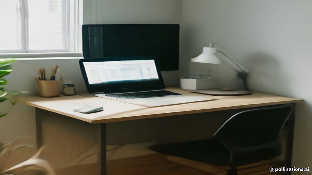 Minimalist workspace setup with a laptop displaying user research study details on a wooden desk.