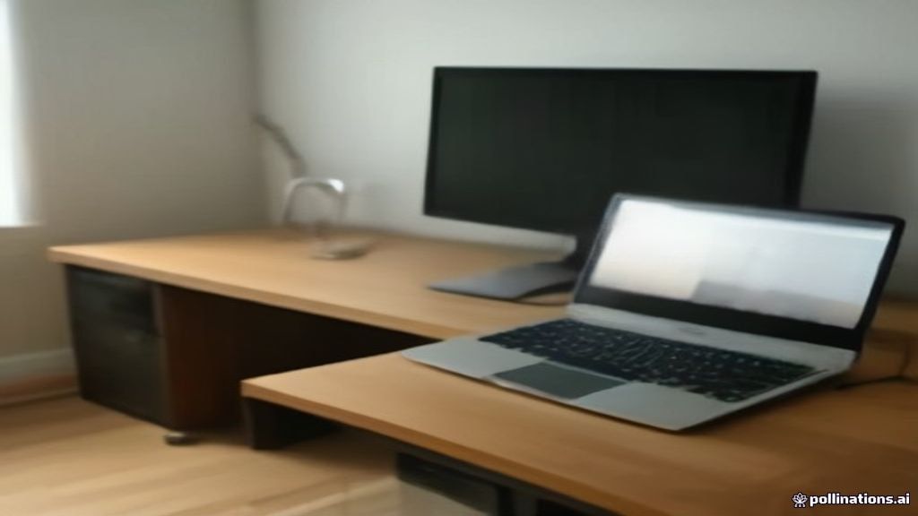 Modern laptop and headset on a clean desk prepared for an online English tutoring lesson.