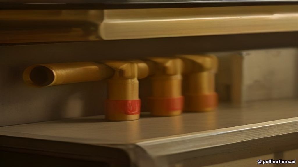 Sorted brass plumbing fittings on a workbench at a scrap metal recycling facility.