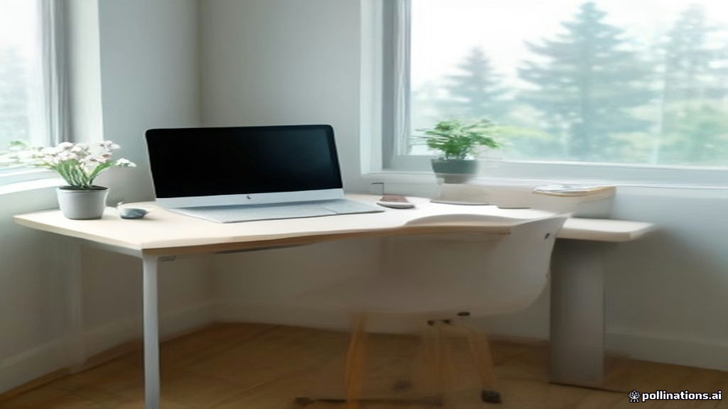 Minimalist remote home office setup with laptop prepared for search engine evaluator testing.