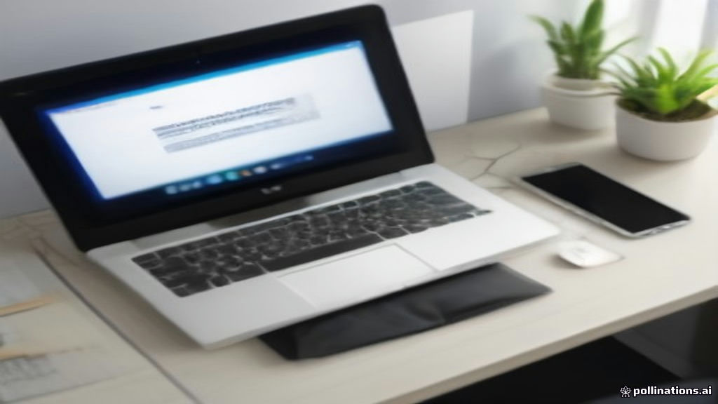 Digital artist workspace with graphic tablet displaying vector art and laptop open on wooden desk