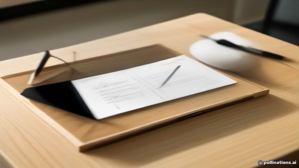 Digital tablet and study notebooks arranged on a clean wooden desk for academic note creators.