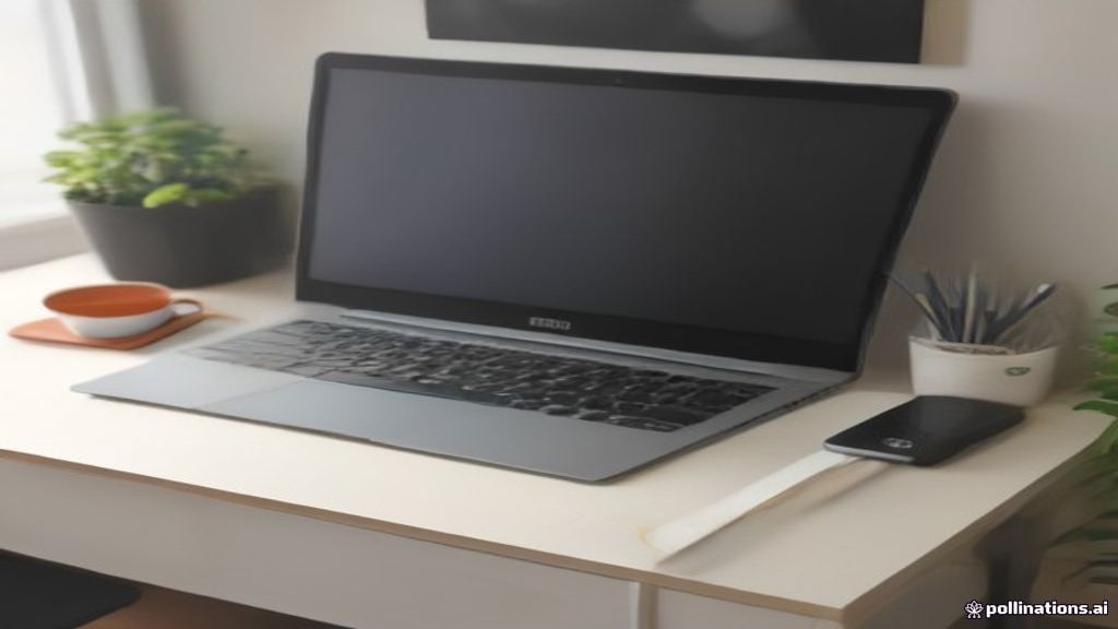 A modern laptop and notebook on a wooden desk setup for an online homework help and tutoring platform contractor.
