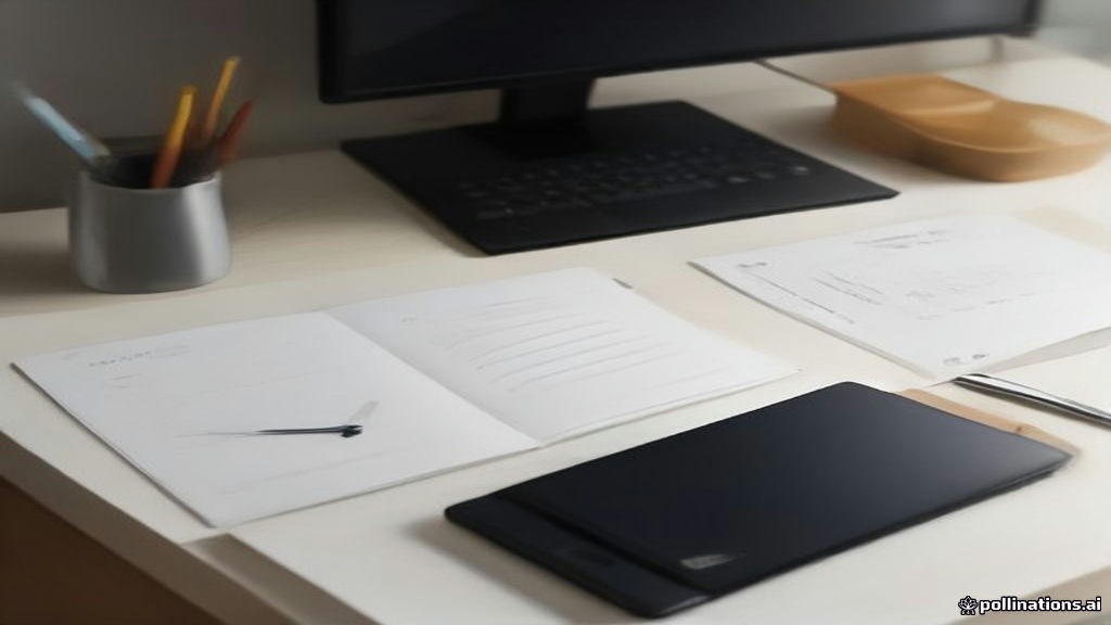 A remote working setup featuring a laptop and notebook, representing independent contractor careers at Teemwork AI.