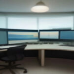 Remote worker reviewing data evaluation task guidelines on a monitor in a clean modern home office workspace.