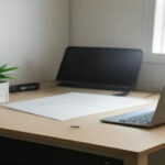 A remote worker's laptop on a desk showing an application setup interface for crowd rating tasks.
