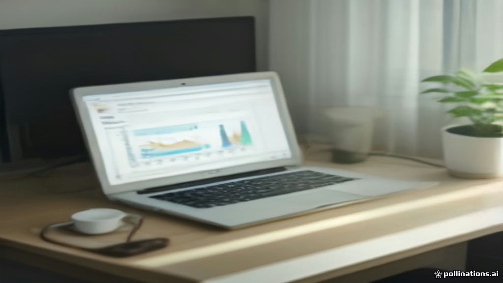 A modern home office desk with a laptop displaying remote worker analytics and data validation tasks.