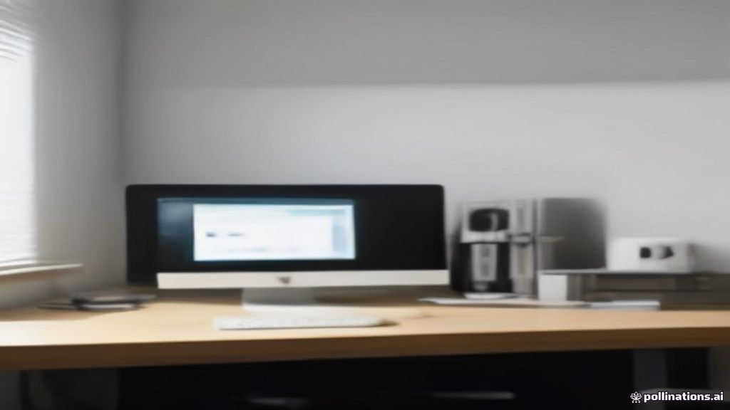 Minimalist home office desk set up for digital media analysis and online exam preparation.