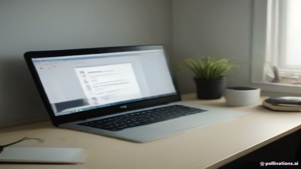 A modern workspace setup with a laptop and notes prepared for an AI evaluation assessment.