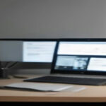 A desktop setup with microphone and headphones prepared for website usability testing and remote research studies.
