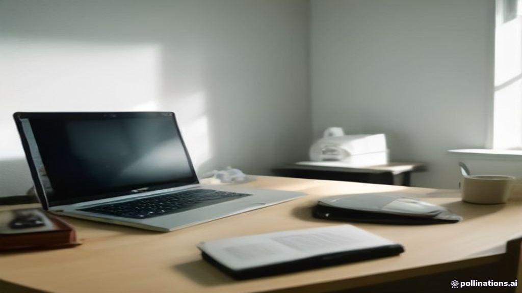A modern desk setup with a laptop showing software testing workflows for bug reporting tasks.