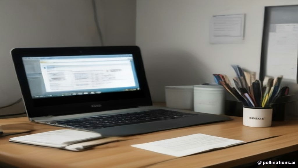 Remote online tutor working on a laptop at a neat desk, displaying digital educational materials.