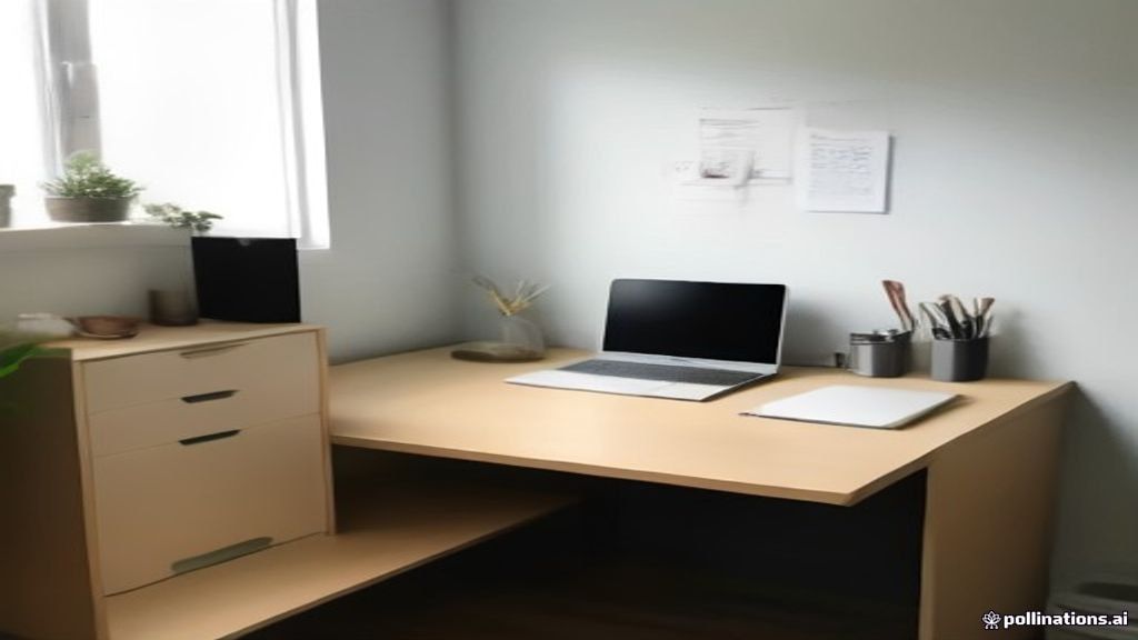 A modern clean desk setup with a laptop used for remote search quality rating and data evaluation work.