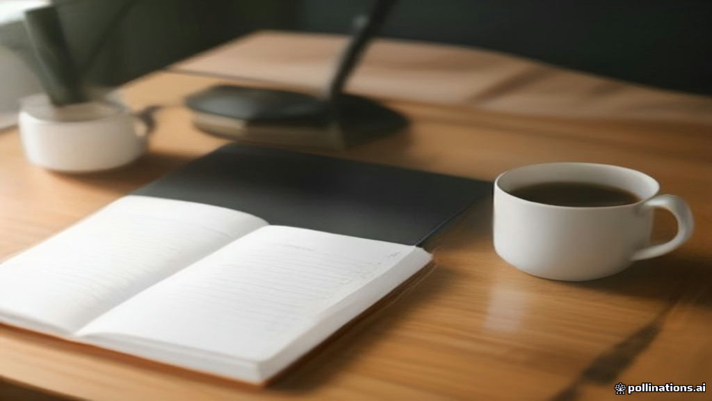 Remote workspace setup featuring a open laptop with work guidelines on display