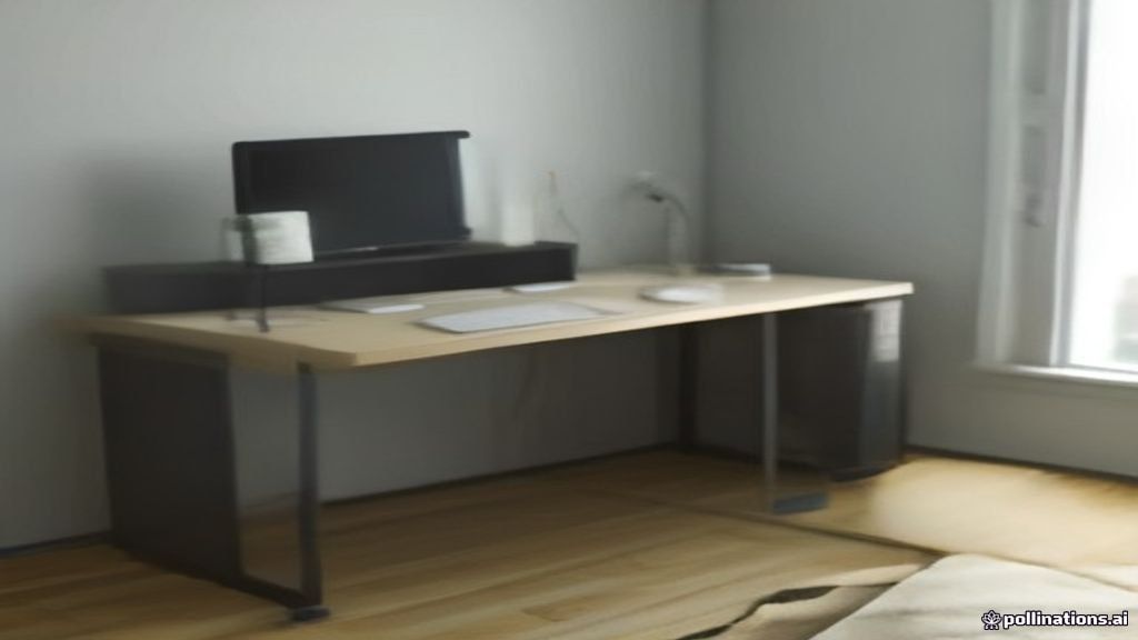 A minimalist home office workspace setup for search engine evaluation work.