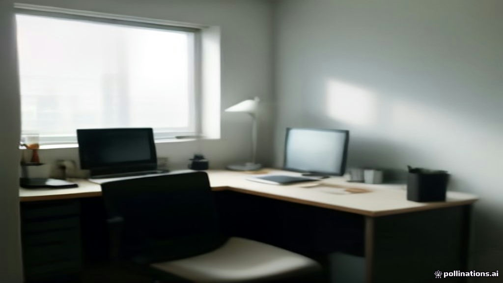A laptop resting on a wooden desk displaying network analytics in a modern minimalist home office.