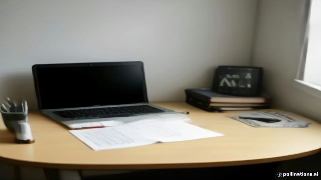 A modern laptop setup on a tidy wooden desk arranged for online tutoring sessions.